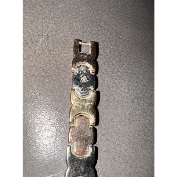 -WATCH WOMEN Avon VTG 19mm Tri Color Gold Tone Oval Dial 7" - Picture 7 of 16